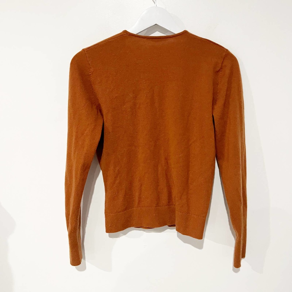 Everlane The Cashmere Wrap Pullover Pumpkin Acorn Orange Sweater Size Small - Picture 7 of 10